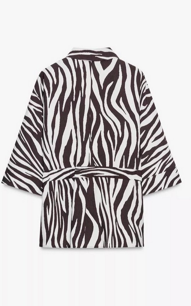 Zara Zebra Desenli Uzun Kadın Gömlek - Görsel 4
