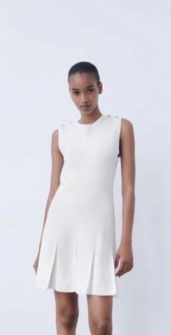 Düğmeli Midi Kolsuz Elbise - Görsel 2