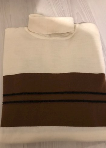 Hatemoglu Erkek Beyaz Boğazlı Çizgili Triko Kazak - Görsel 6