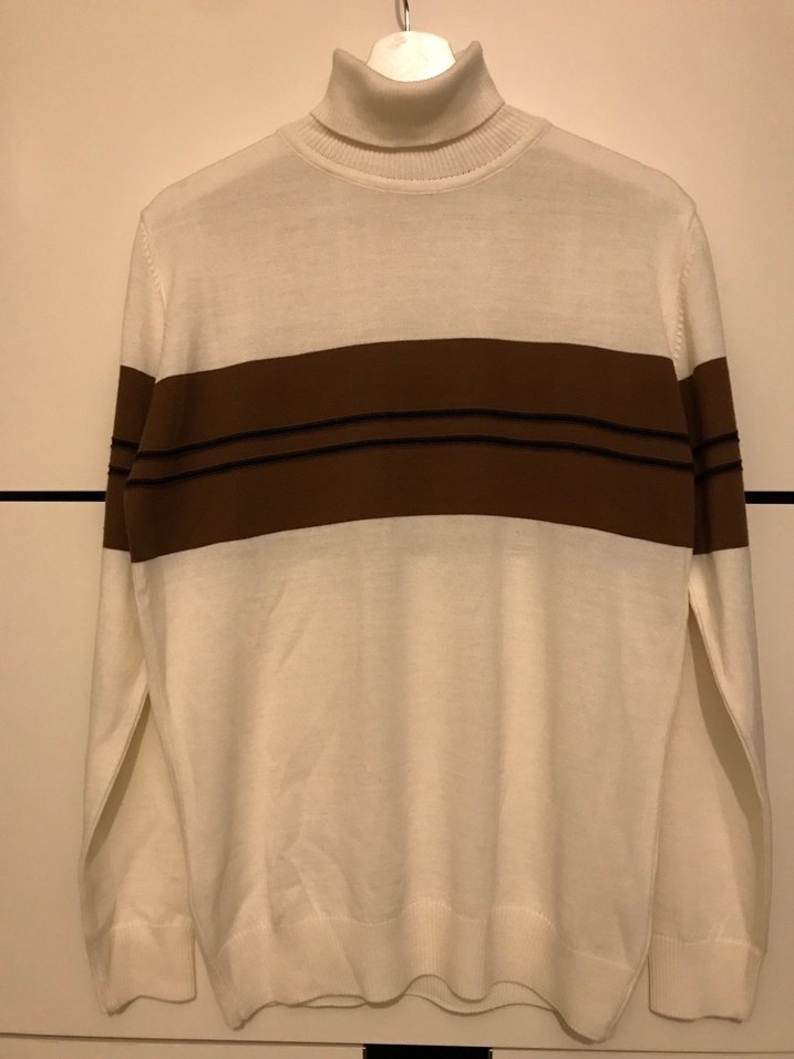 Hatemoglu Erkek Beyaz Boğazlı Çizgili Triko Kazak - Görsel 3