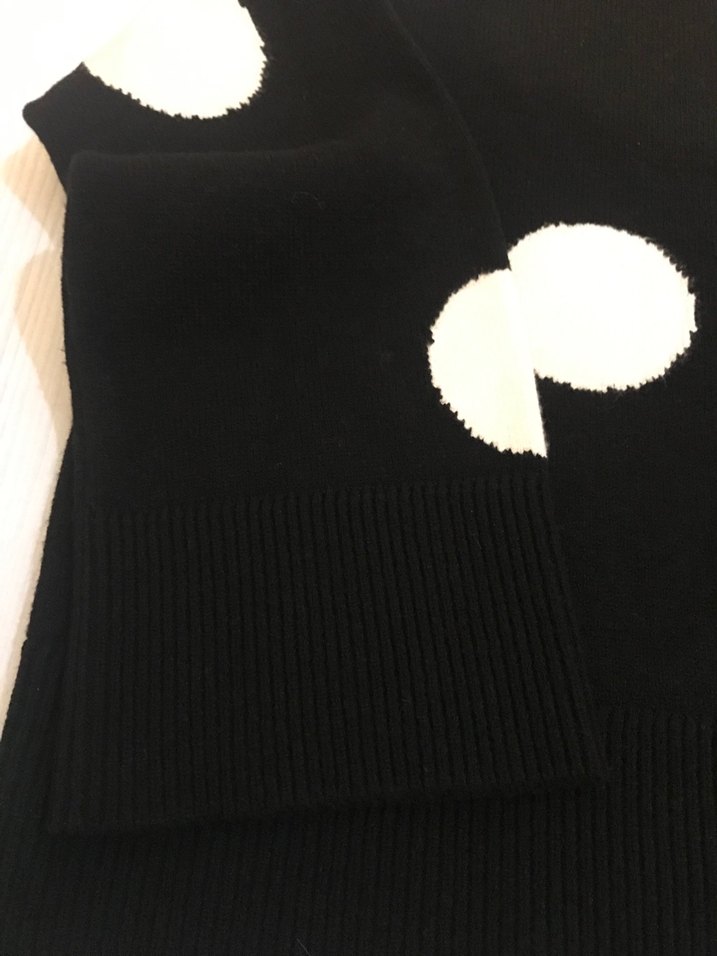 Lote Marka Beyaz Puantiyeli  Örgü Kadın Kazak - Görsel 5