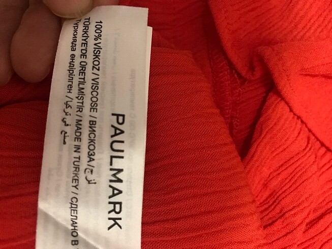 m Beden kırmızı Renk Paulmark yazlık elbise