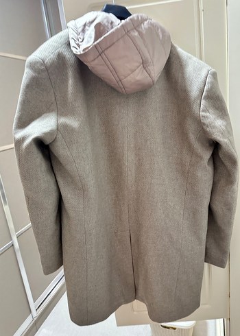 Bej Düğmeli Erkek Midi Kaban - Görsel 3