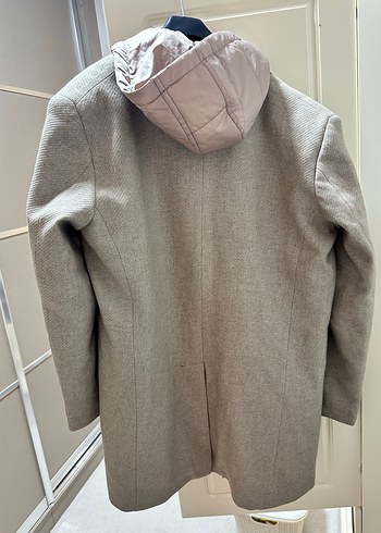 Bej Düğmeli Erkek Midi Kaban - Görsel 2