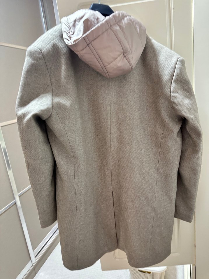 Bej Düğmeli Erkek Midi Kaban - Görsel 3