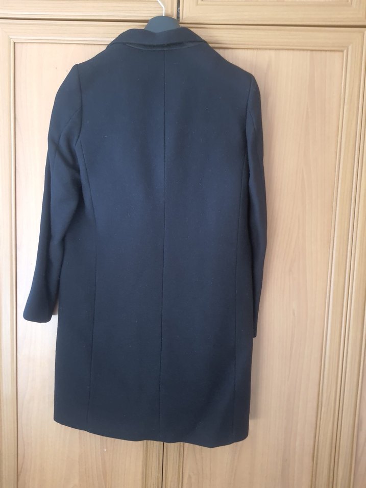 Tek Düğmeli Siyah Kaban - Görsel 2