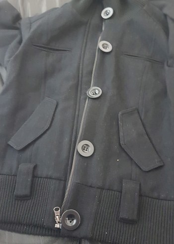 Düğmeli Siyah Süet Kadın Ceket - Görsel 3