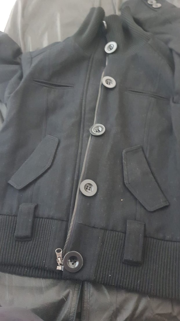 Düğmeli Siyah Süet Kadın Ceket - Görsel 3