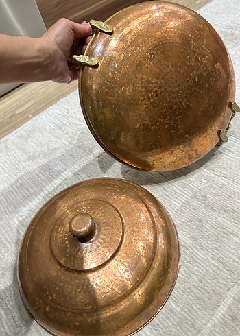 Parlak Altın Renkli Bakır Tencere - Görsel 6