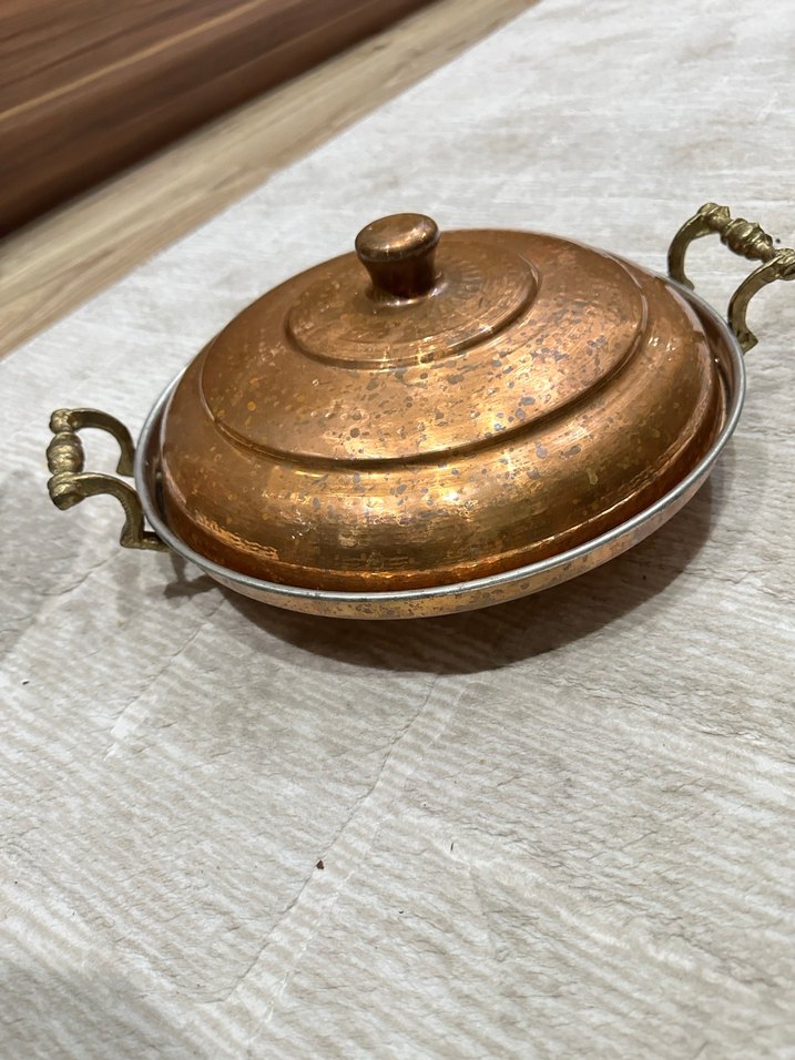 Parlak Altın Renkli Bakır Tencere - Görsel 3