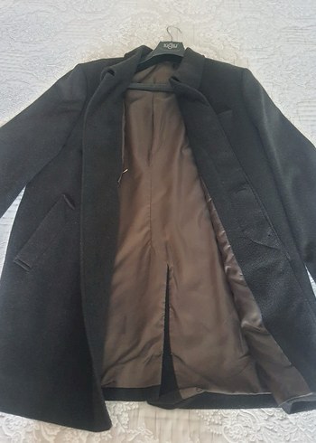 Gri Düğmeli Erkek Klasik Palto 58 beden - Görsel 3