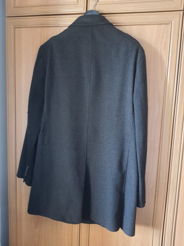 Gri Düğmeli Erkek Klasik Palto 58 beden - Görsel 2