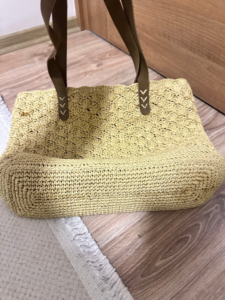 Bej Örgü Bohem Kadın Çanta - Görsel 2