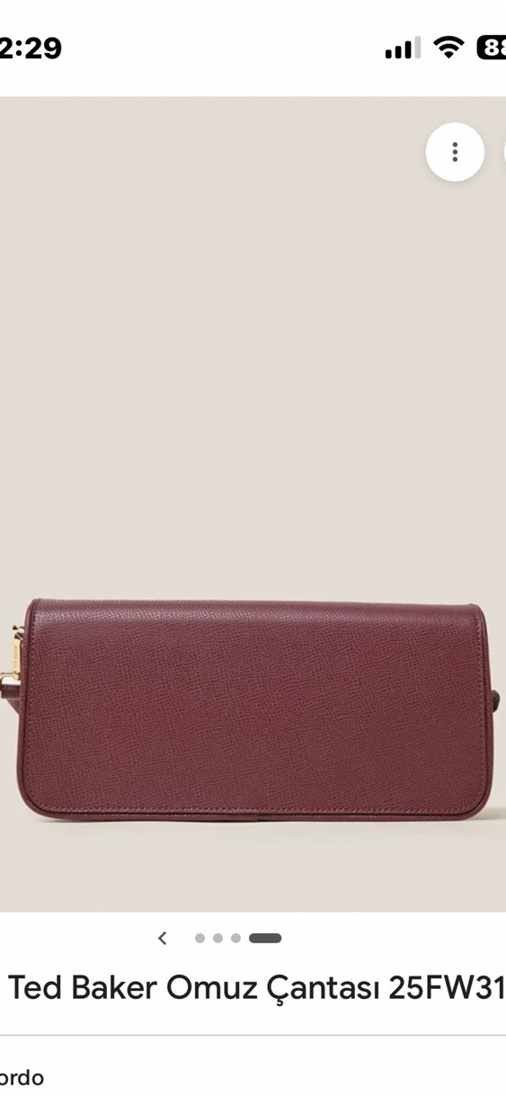 Bordo Deri Kadın Omuz Çantası - Ted Baker - Görsel 3