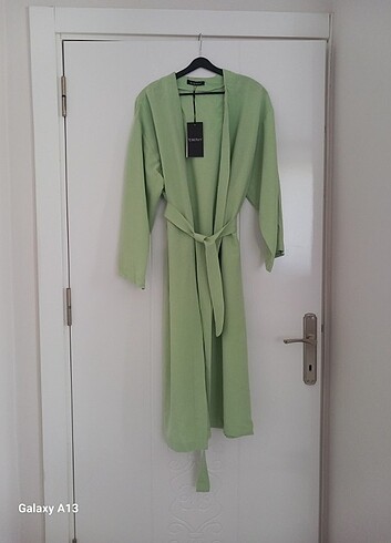 Yeşil keten kimono