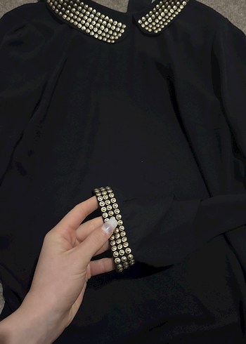 Siyah Zincir Detaylı Gotik Kadın El Zinciri - Görsel 6