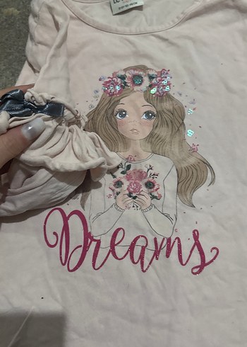 Kız Çocuk Pembe Pamuklu Uzun Kollu Tişört - Görsel 6