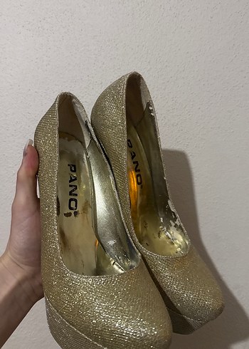 Kadın simli topuklu ayakkabı 40 numara - Görsel 4