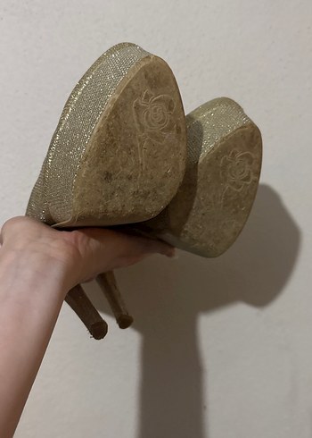 Kadın simli topuklu ayakkabı 40 numara - Görsel 6