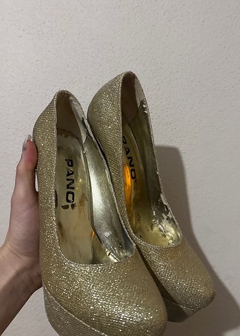 Kadın simli topuklu ayakkabı 40 numara - Görsel 5