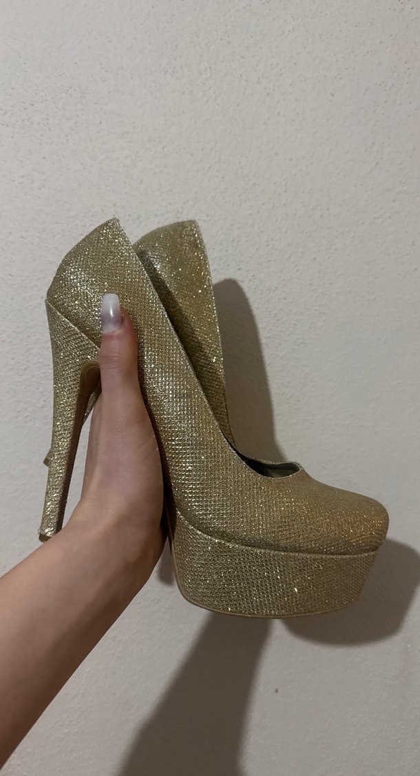 Kadın simli topuklu ayakkabı 40 numara - Görsel 3