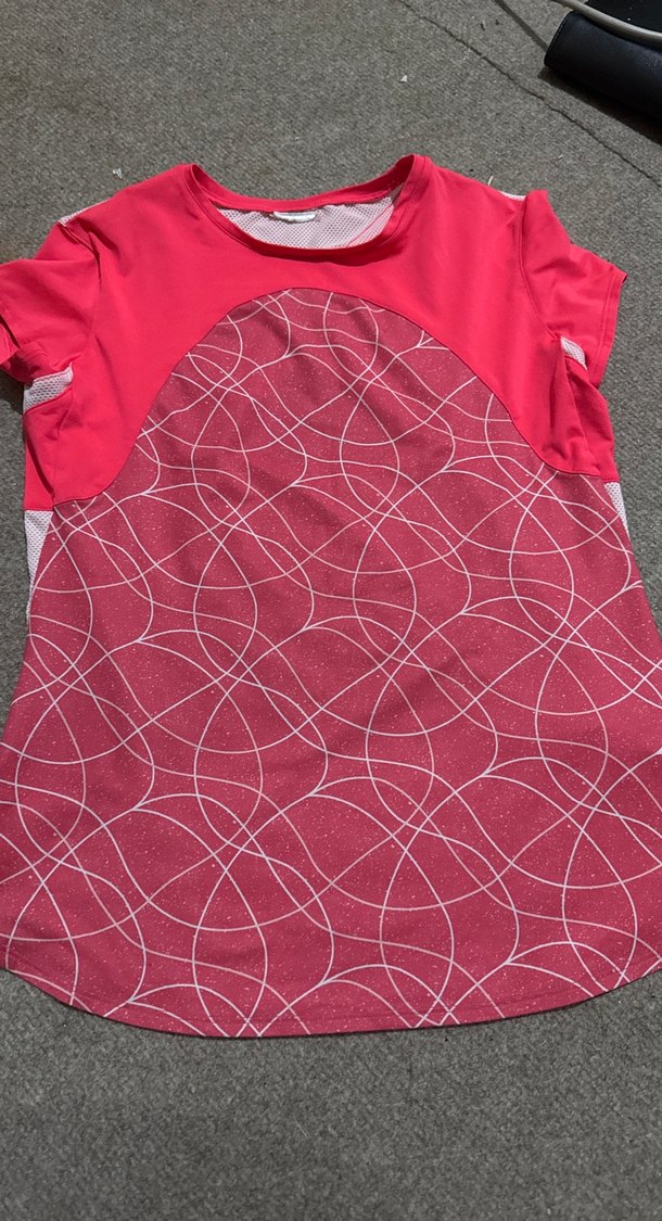 Dantel Detaylı pembe  kız çocuk spor tişört - Görsel 3