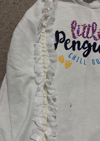 Kız Çocuk Beyaz Uzun Kollu Baskılı Tişört - Görsel 9