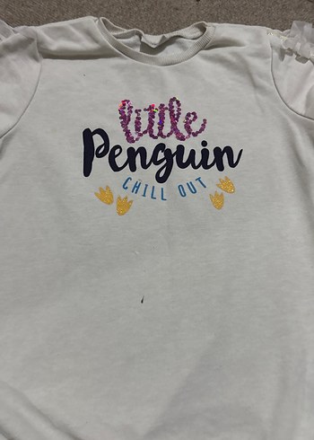 Kız Çocuk Beyaz Uzun Kollu Baskılı Tişört - Görsel 2