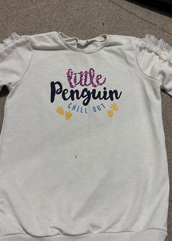 Kız Çocuk Beyaz Uzun Kollu Baskılı Tişört - Görsel 4