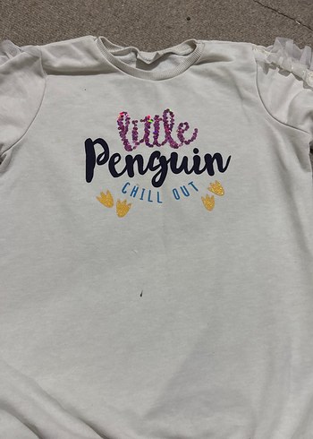 Kız Çocuk Beyaz Uzun Kollu Baskılı Tişört - Görsel 3