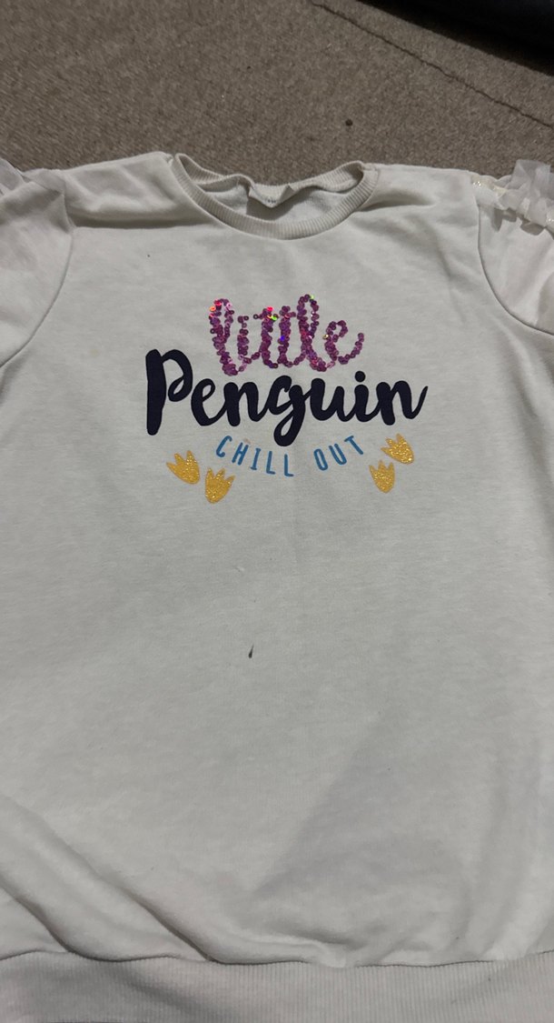 Kız Çocuk Beyaz Uzun Kollu Baskılı Tişört - Görsel 2