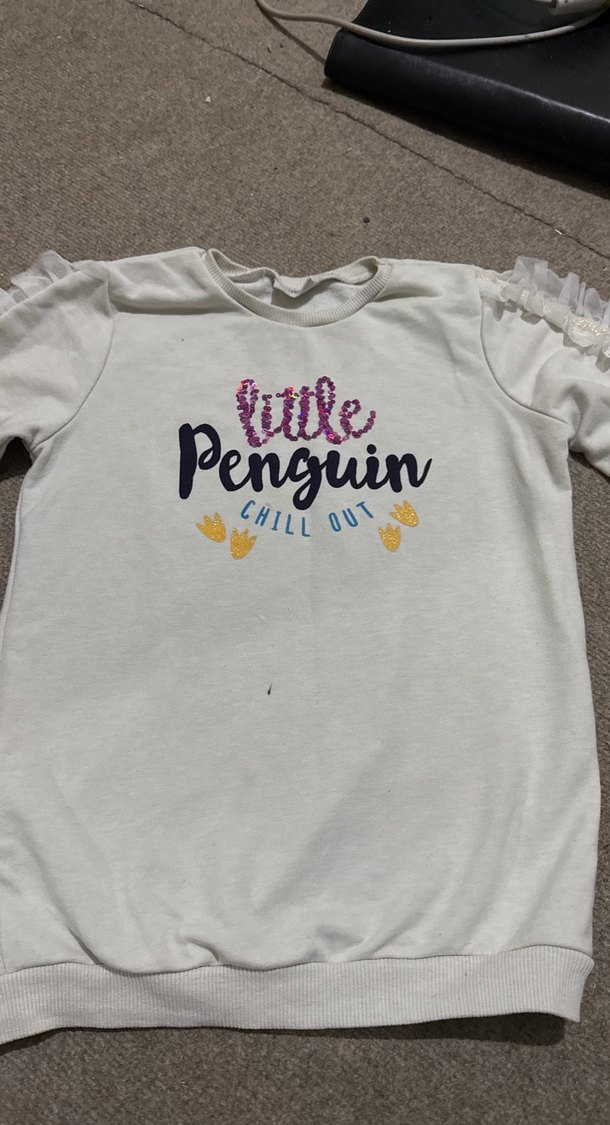 Kız Çocuk Beyaz Uzun Kollu Baskılı Tişört - Görsel 4