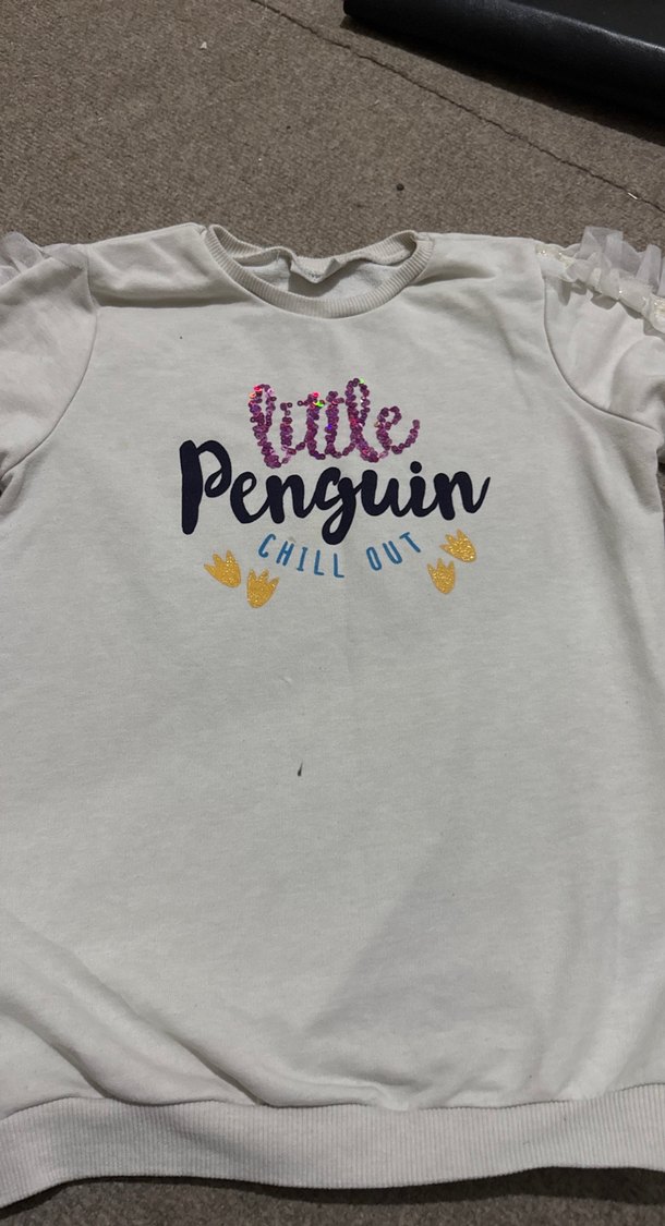 Kız Çocuk Beyaz Uzun Kollu Baskılı Tişört - Görsel 3