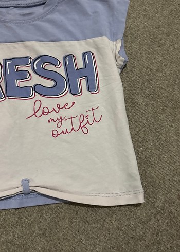 Kız Çocuk Düğmeli Baskılı Tişört - Görsel 5