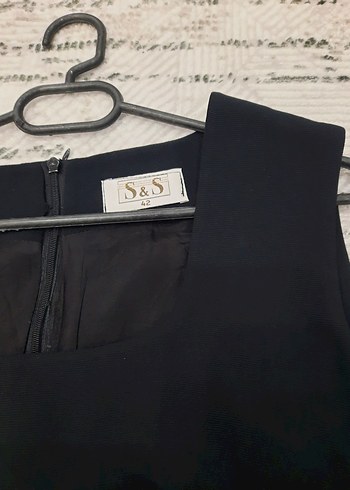 Siyah Midi Kadın Kolsuz elbise SaS - Görsel 5