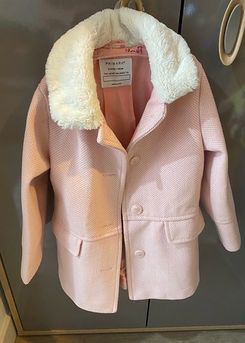 Kız Çocuk Pembe Kürklü Ceket