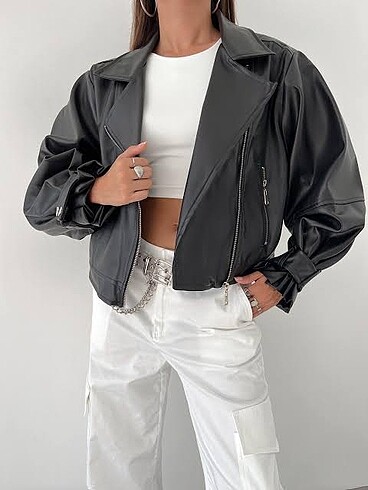 Zara Deri bomber ceket