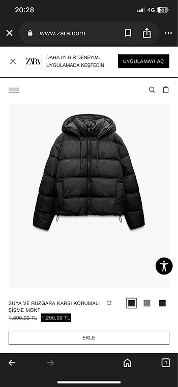 m Beden siyah Renk Zara Mont