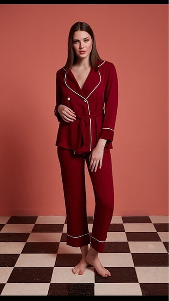 xl Beden Kadın biyeli pijama takımı