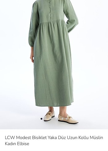 Lcw Modest Müslin Elbise - Görsel 5
