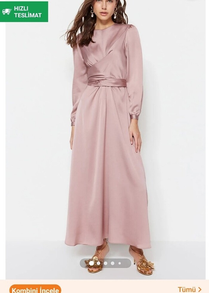 Gül Kurusu Tesettür Elbise  - Görsel 2