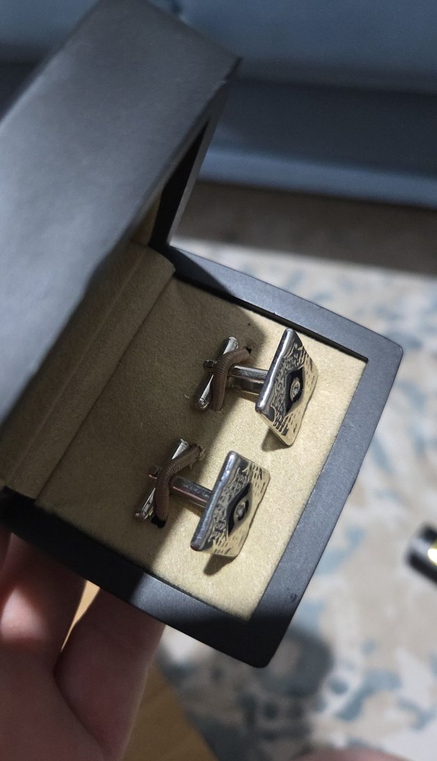 Gri Siyah Modern Erkek Kol Düğmesi - Görsel 2