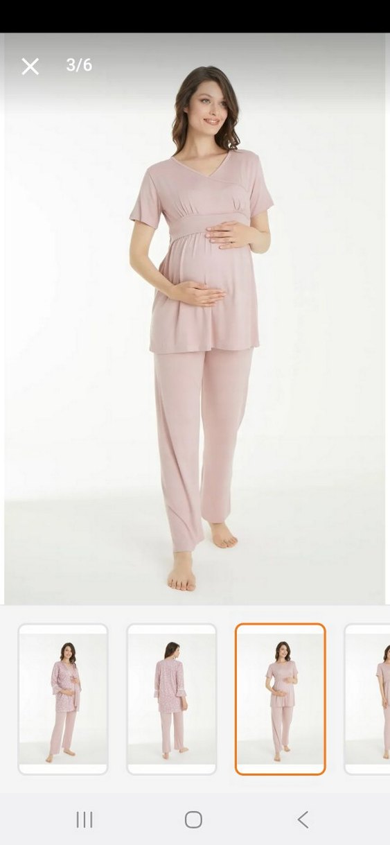 Pembe Hamile ve Emzirme Pijama Takımı - Görsel 2