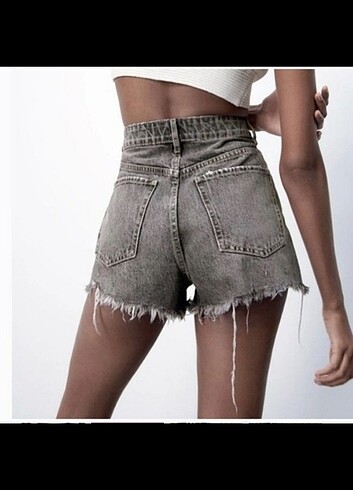 xs Beden gri Renk Zara jean şort sıfır etiketli