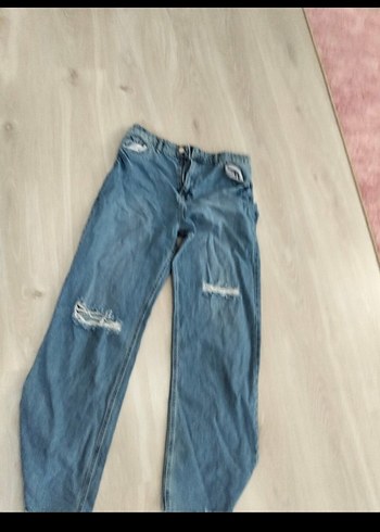 Koton Mavi Loose Fit Kadın Midi Kot Pantolon