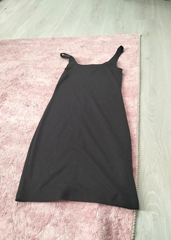 Zara Siyah Basic Midi Triko Elbise