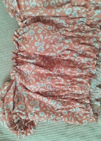 Trendyol & Milla Pembe Bohem Mini Bluz, Fırfırlı, Kısa Kollu