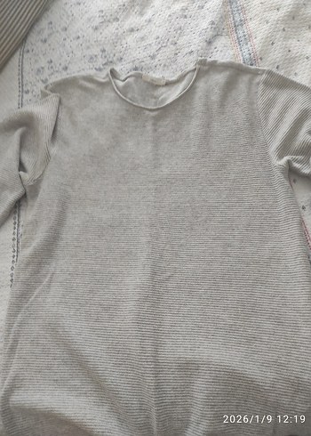 Gri erkek Keten Triko Kazak - Görsel 2