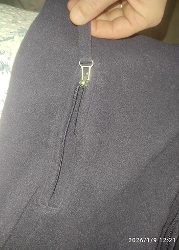 Fermuarlı mor kadın Polar Sweatshirt - Görsel 6