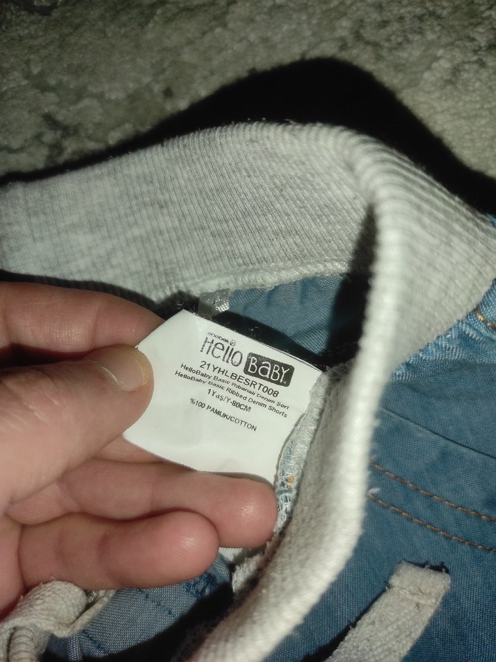 Erkek Çocuk Gri Bel Lastikli Kot Şort - Görsel 3